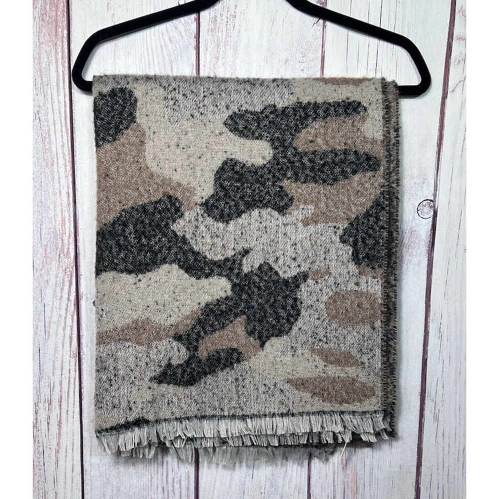 World Market Warm Cozy Over sized Camo Scarf NWT
